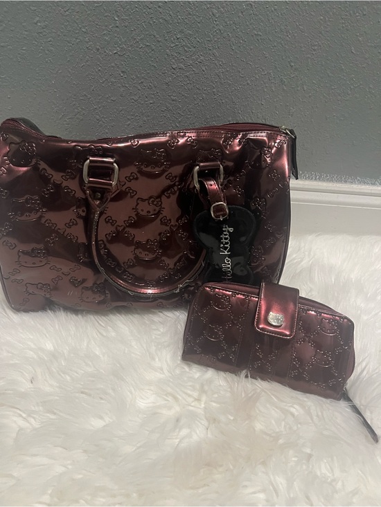 Hello Kitty Handbags - Vintage Hello Kitty Metallic Rose Tote with Matching Wallet